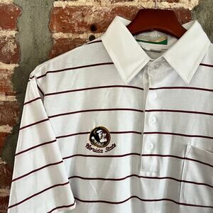 VTG 80s Florida State Seminoles Sahara Polo Shirt L 21x28